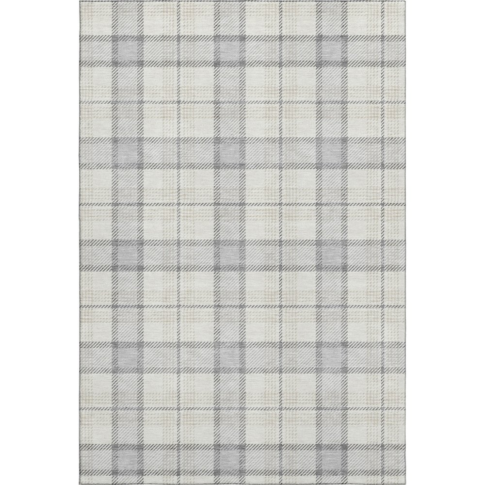 Premium Machine Washable Mayfield AMF1052 Silver 5' x 7'6" Rug. Picture 1