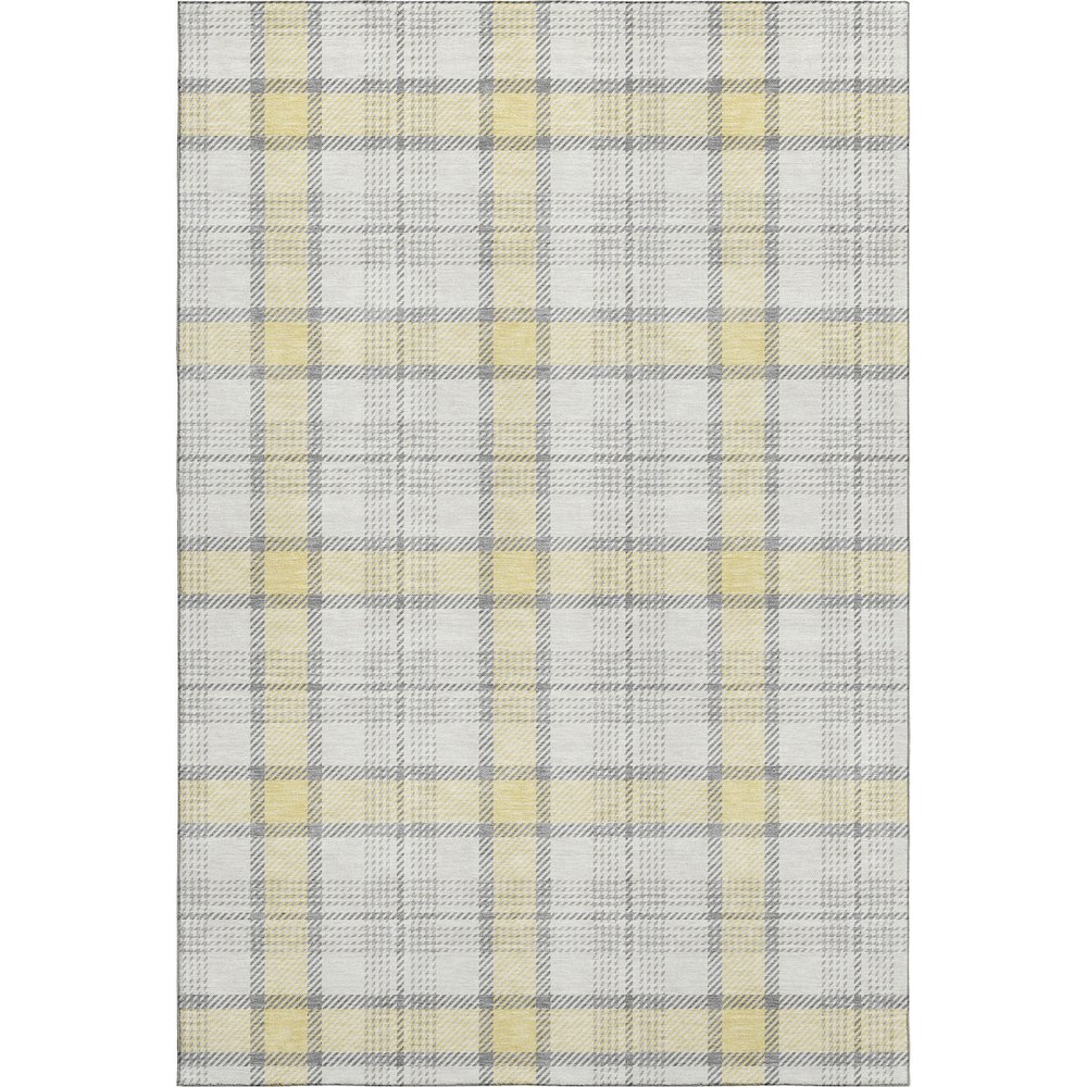 Premium Machine Washable Mayfield AMF1052 Yellow 5' x 7'6" Rug. Picture 1