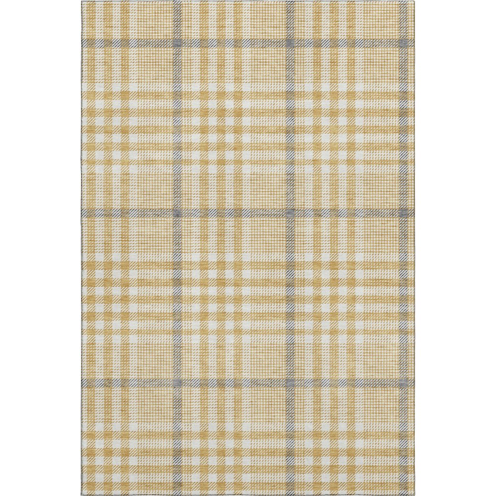Premium Machine Washable Mayfield AMF1054 Gold 5' x 7'6" Rug. Picture 1