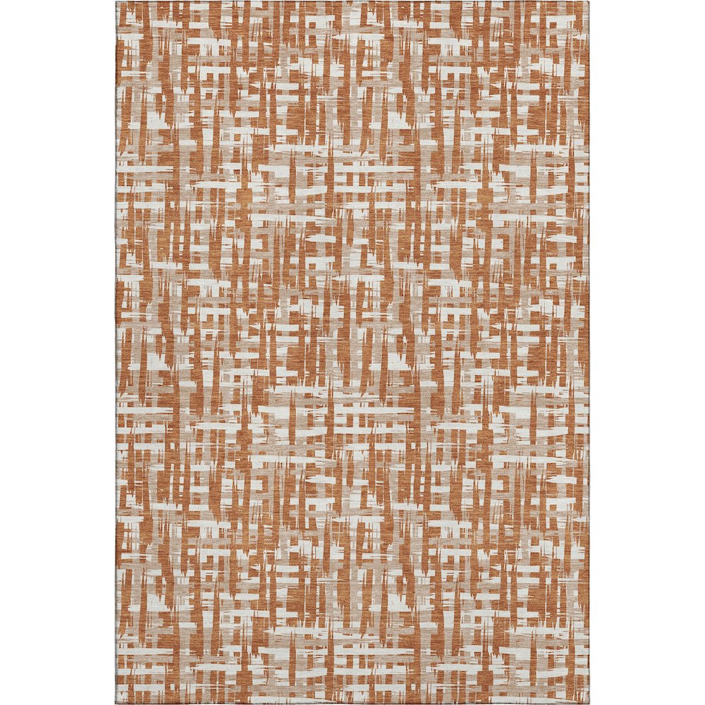Premium Machine Washable Mayfield AMF1059 Terracotta 5' x 7'6" Rug. Picture 1