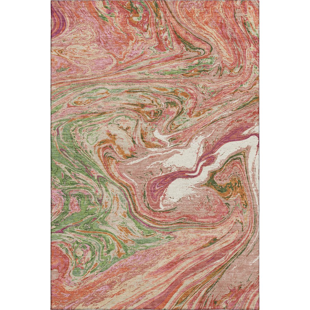 Premium Machine Washable Mayfield AMF1061 Coral 5' x 7'6" Rug. Picture 1
