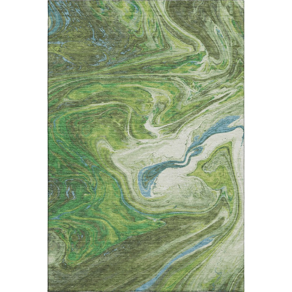 Premium Machine Washable Mayfield AMF1061 Green 5' x 7'6" Rug. Picture 1