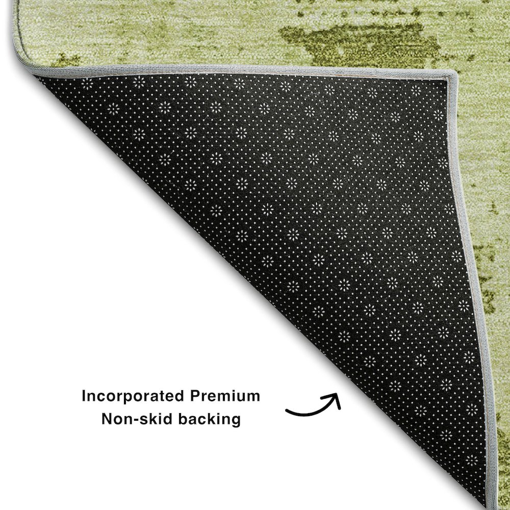 Premium Machine Washable Mayfield AMF1062 Lime 2'6" x 3'10" Rug. Picture 2
