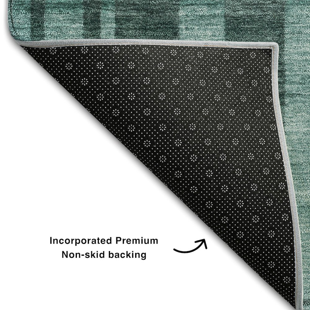 Premium Machine Washable Mayfield AMF1063 Teal 2'6" x 3'10" Rug. Picture 2