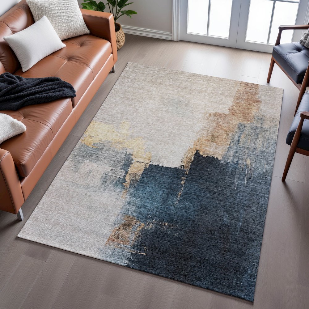 Premium Machine Washable Mayfield AMF1071 Taupe 5' x 7'6" Rug. Picture 6