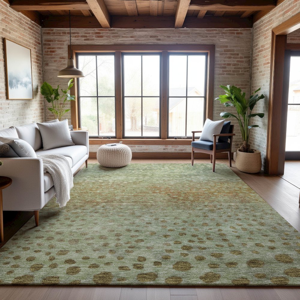 Premium Machine Washable Mayfield AMF1074 Aloe 5' x 7'6" Rug. Picture 5