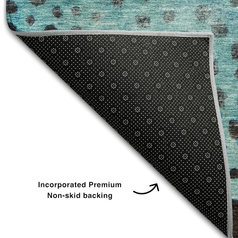 Premium Machine Washable Mayfield AMF1074 Blue 2'6" x 3'10" Rug. Picture 2