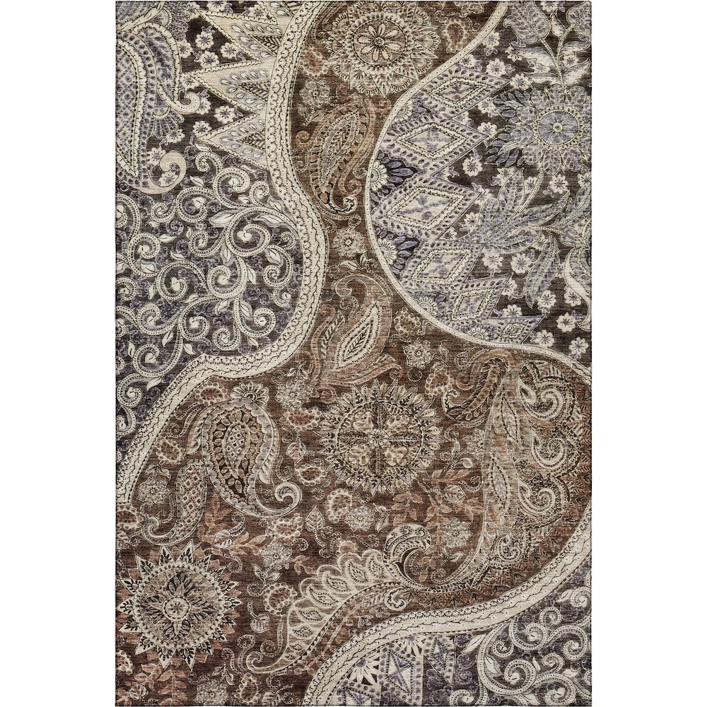 Premium Machine Washable Mayfield AMF1078 Brown 5' x 7'6" Rug. Picture 1