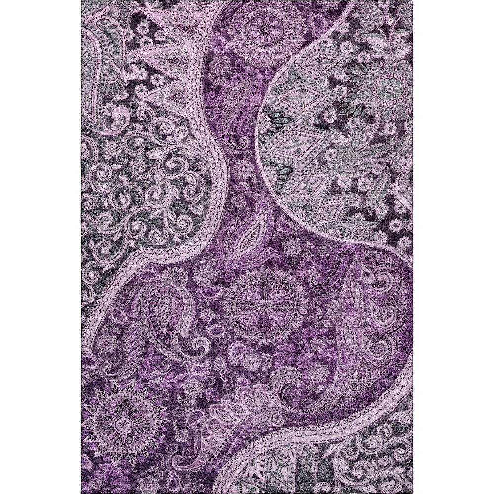 Premium Machine Washable Mayfield AMF1078 Purple 5' x 7'6" Rug. Picture 1