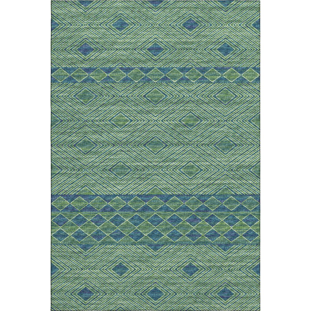Premium Machine Washable Mayfield  Green 5' x 7'6" Rug. Picture 1