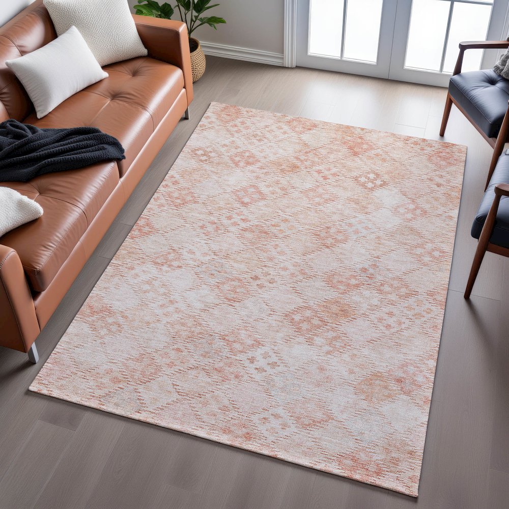 Premium Machine Washable Mayfield AMF1081 Pink 5' x 7'6" Rug. Picture 6