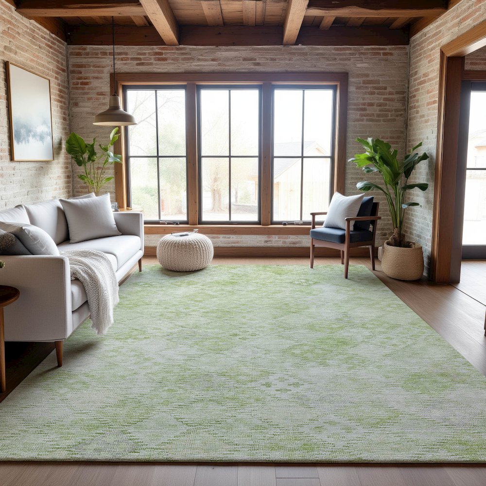Premium Machine Washable Mayfield AMF1081 Sage 5' x 7'6" Rug. Picture 5
