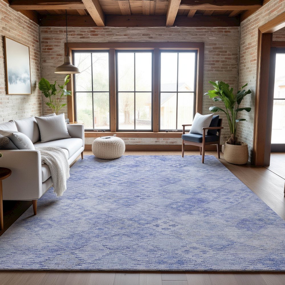 Premium Machine Washable Mayfield AMF1081 Sky 5' x 7'6" Rug. Picture 5