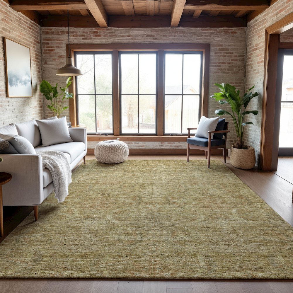 Premium Machine Washable Mayfield AMF1082 Wheat 5' x 7'6" Rug. Picture 5