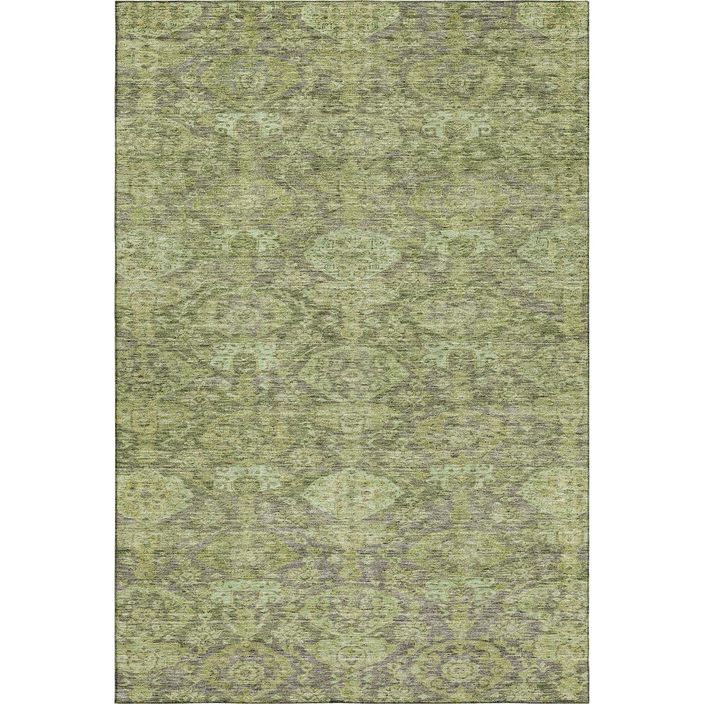Premium Machine Washable Mayfield AMF1084 Green 5' x 7'6" Rug. Picture 1
