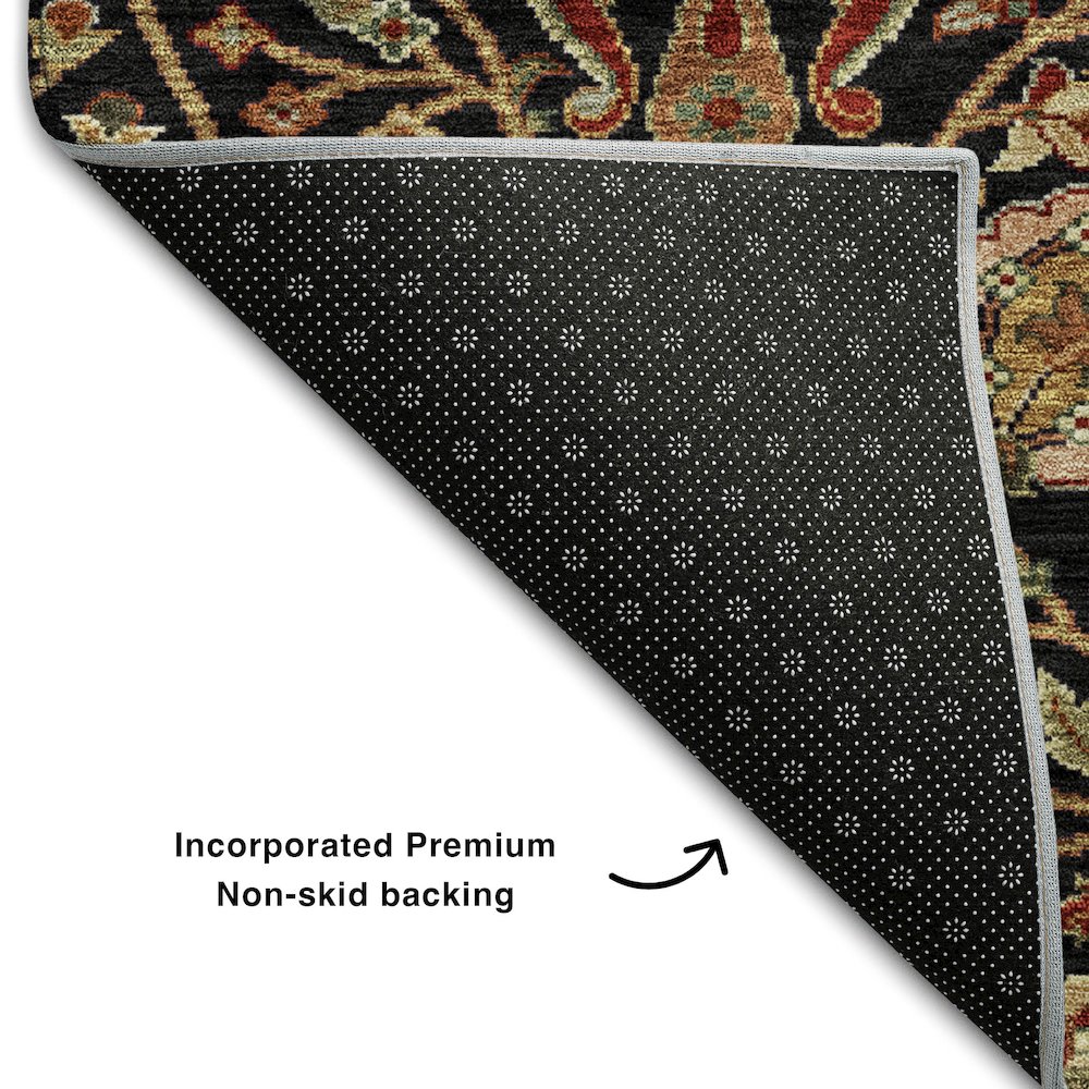 Premium Machine Washable Mayfield AMF1085 Black 2'6" x 3'10" Rug. Picture 2
