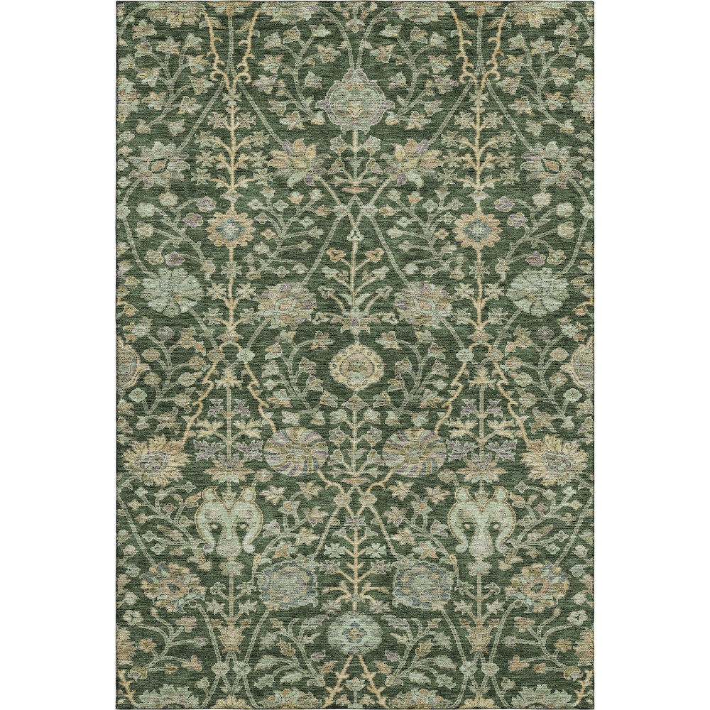 Premium Machine Washable Mayfield AMF1087 Green 5' x 7'6" Rug. Picture 1
