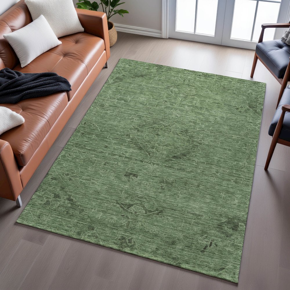 Premium Machine Washable Mayfield AMF1111 Fern 5' x 7'6" Rug. Picture 6