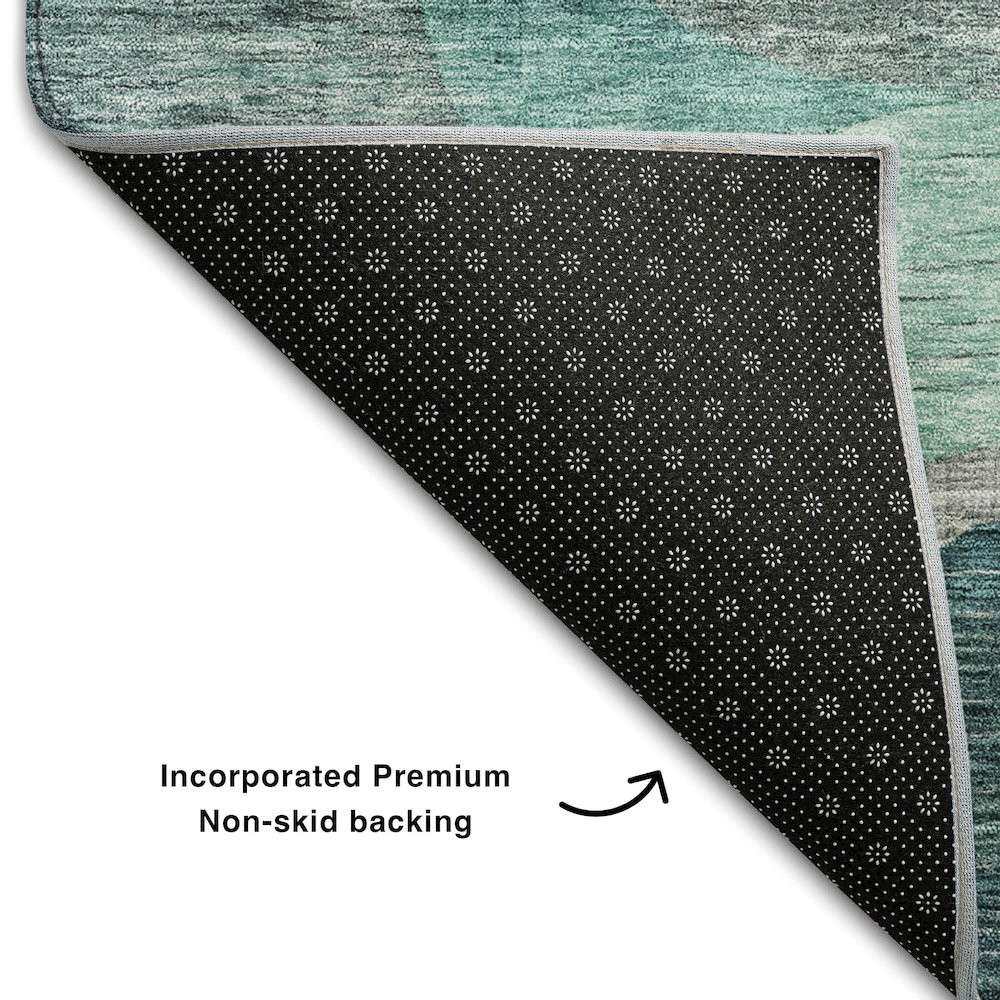 Premium Machine Washable Mayfield AMF1115 Green 2'6" x 3'10" Rug. Picture 2