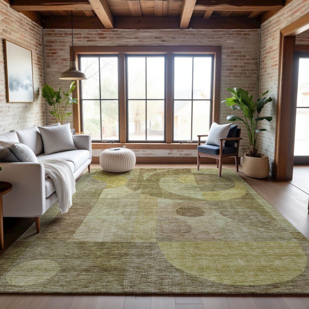Premium Machine Washable Mayfield AMF1118 Wheat 5' x 7'6" Rug. Picture 5