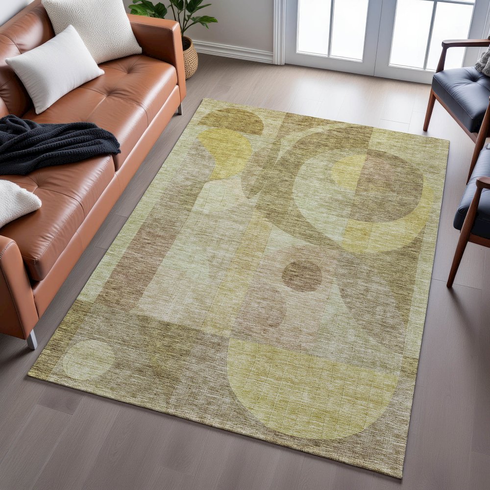 Premium Machine Washable Mayfield AMF1118 Wheat 5' x 7'6" Rug. Picture 6