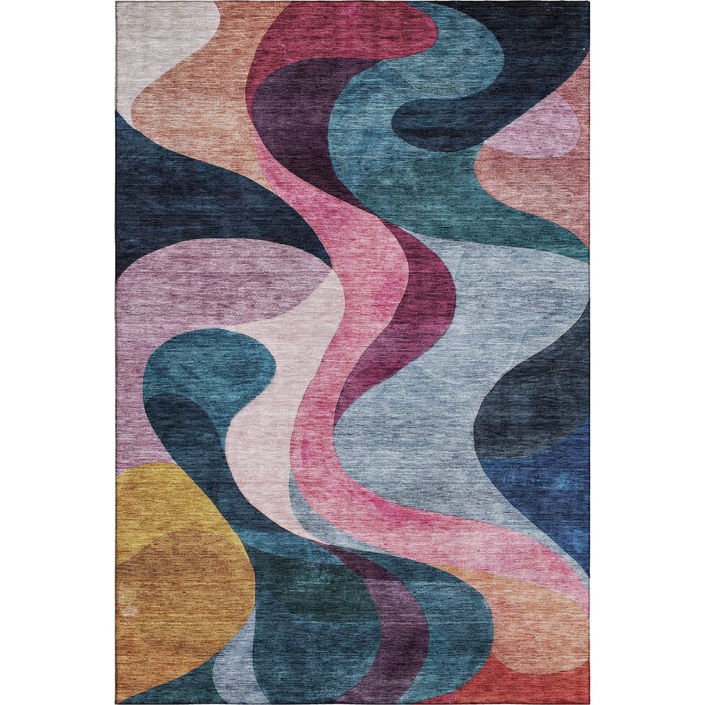 Premium Machine Washable Mayfield AMF1121 Green 5' x 7'6" Rug. Picture 1