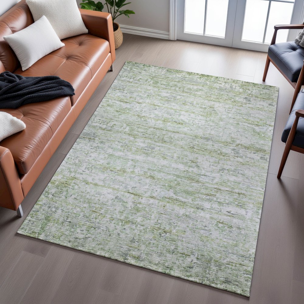 Premium Machine Washable Mayfield AMF1127 Aloe 5' x 7'6" Rug. Picture 6