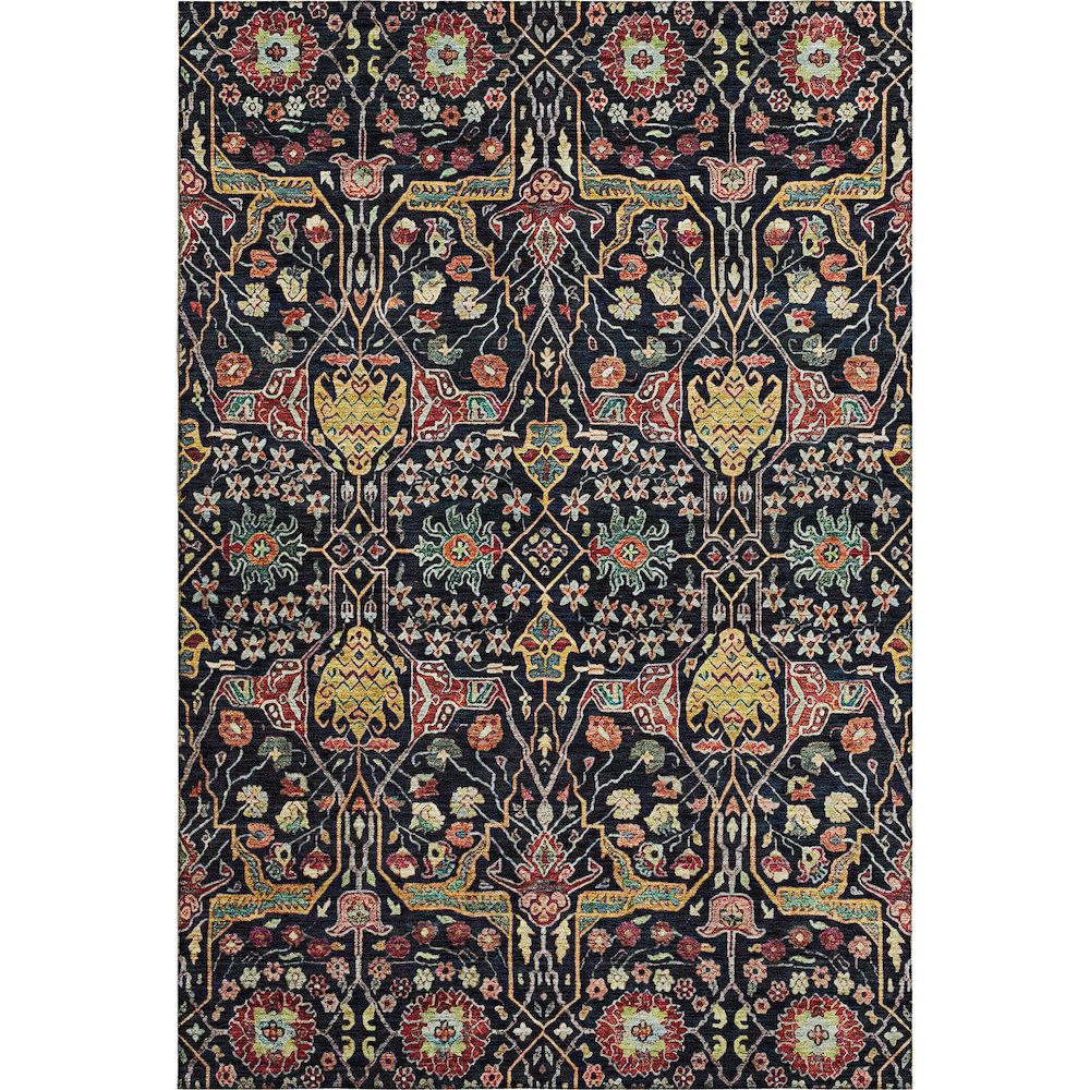 Premium Machine Washable Mayfield AMF1132 Black 5' x 7'6" Rug. Picture 1