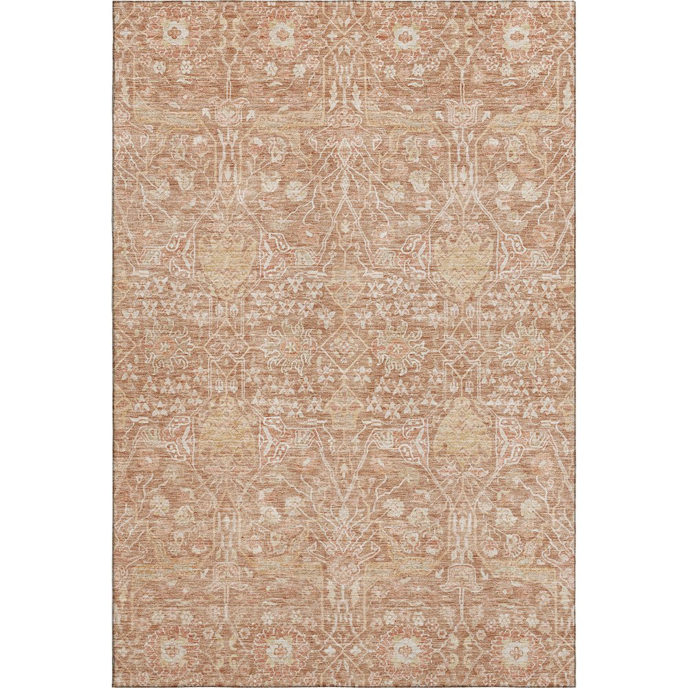 Premium Machine Washable Mayfield AMF1133 Coral 5' x 7'6" Rug. Picture 1