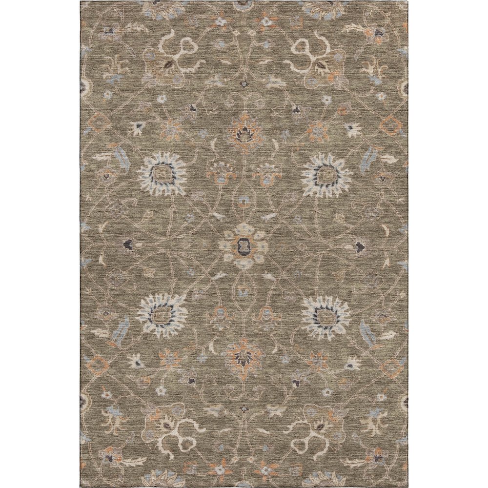Premium Machine Washable Mayfield AMF1137 Brown 5' x 7'6" Rug. Picture 1