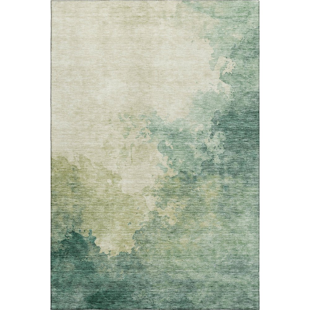 Premium Machine Washable Mayfield AMF1138 Green 5' x 7'6" Rug. Picture 1