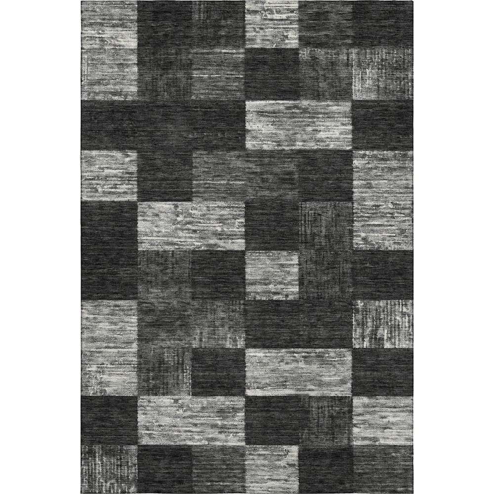 Premium Machine Washable Mayfield AMF1139 Black 5' x 7'6" Rug. Picture 1