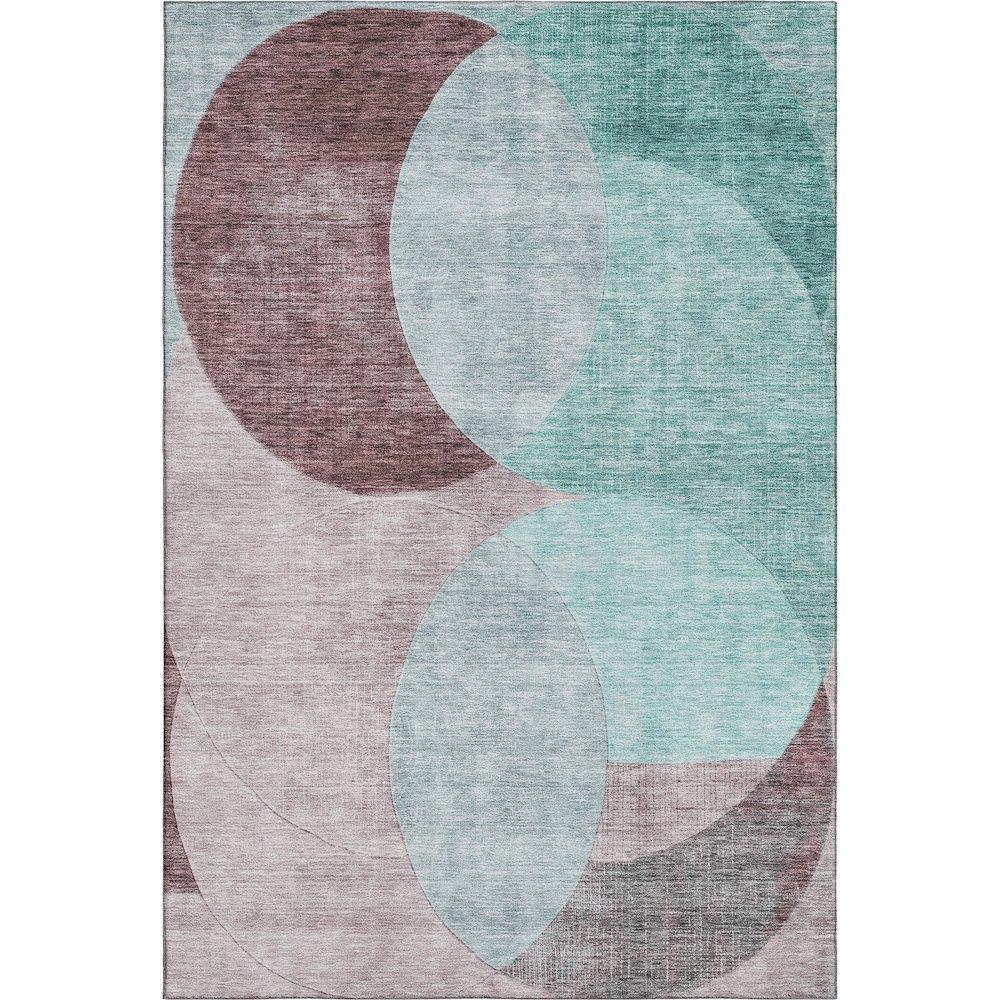 Premium Machine Washable Mayfield AMF1140 Teal 5' x 7'6" Rug. Picture 1