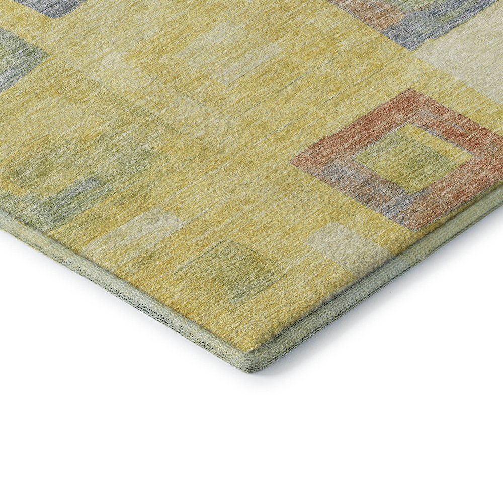 Premium Machine Washable Mayfield AMF1142 Yellow 2'6" x 3'10" Rug. Picture 3