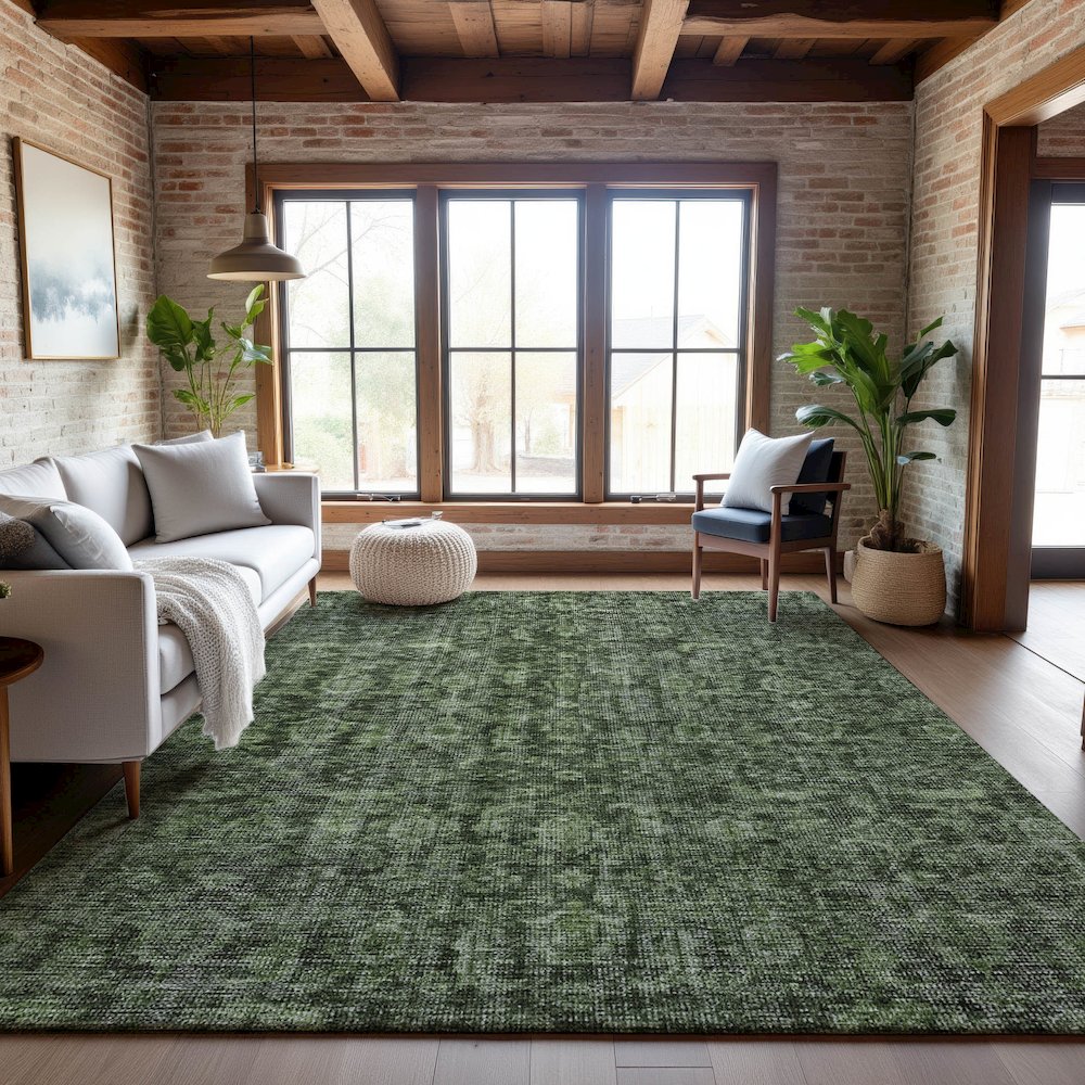 Premium Machine Washable Mayfield AMF1145 Cactus 5' x 7'6" Rug. Picture 5