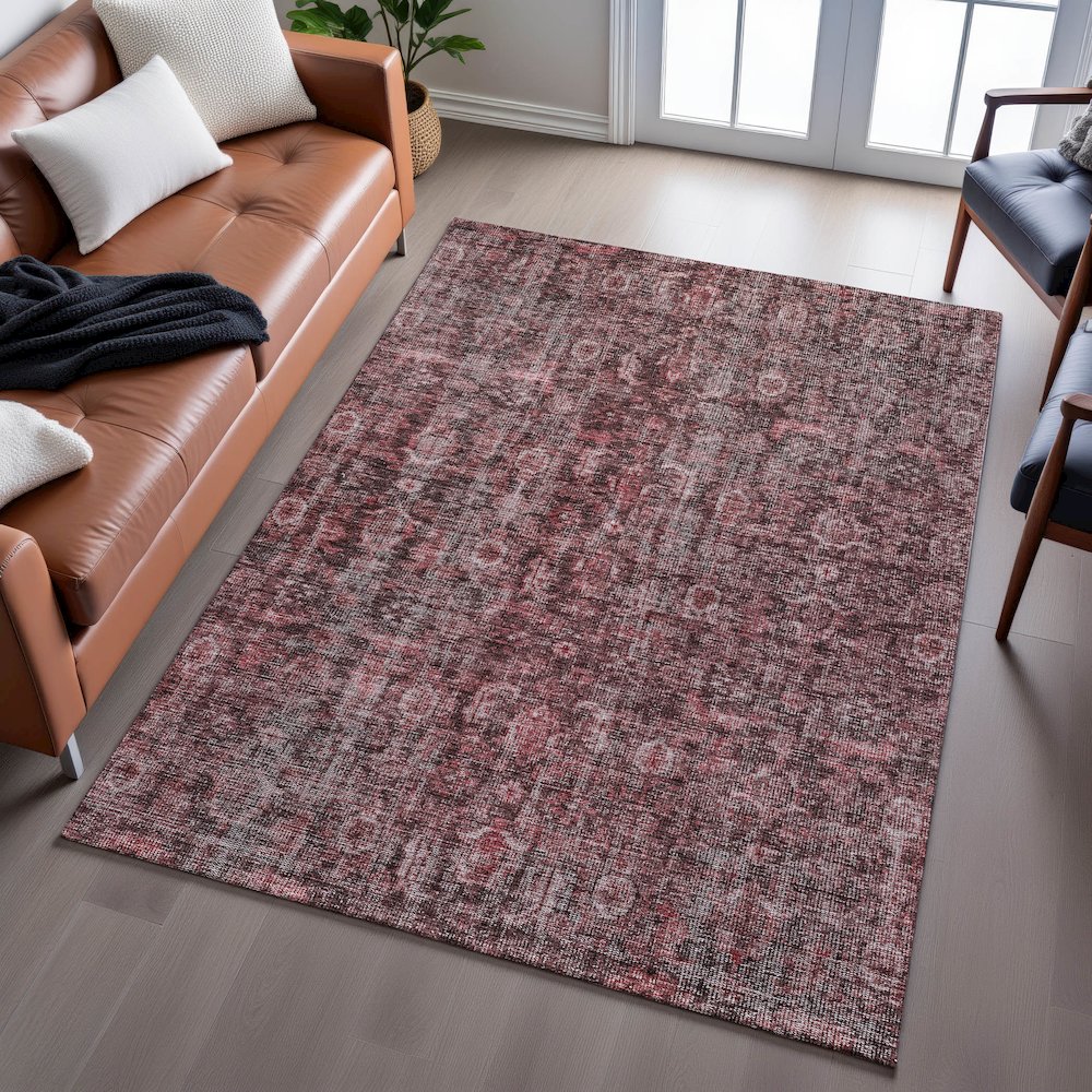 Premium Machine Washable Mayfield AMF1145 Pink 5' x 7'6" Rug. Picture 6