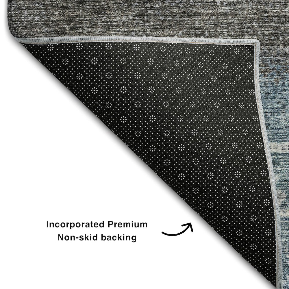 Premium Machine Washable Mayfield AMF1147 Blue 2'6" x 3'10" Rug. Picture 2