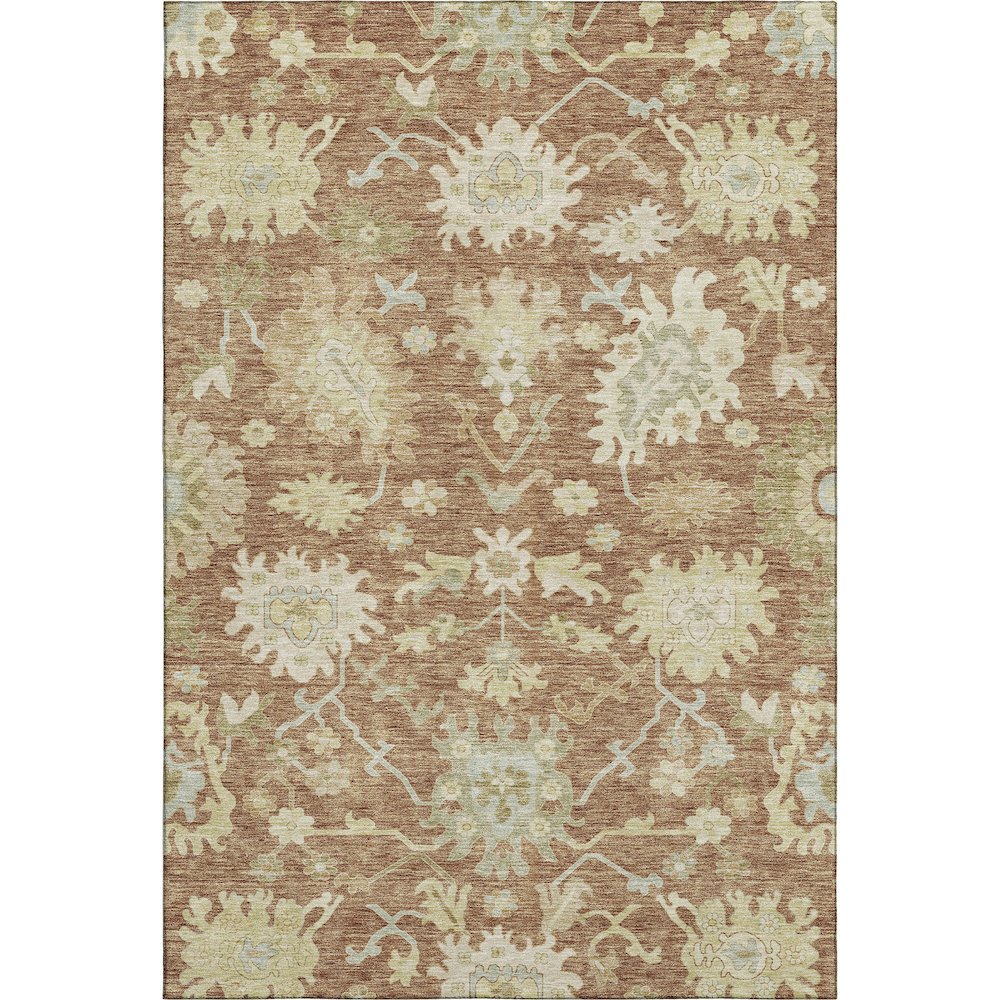 Premium Machine Washable Mayfield AMF1150 Paprika 5' x 7'6" Rug. Picture 1