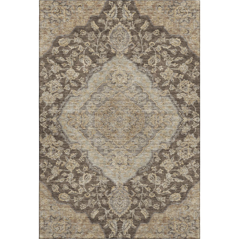 Premium Machine Washable Mayfield AMF1151 Chocolate 5' x 7'6" Rug. Picture 1