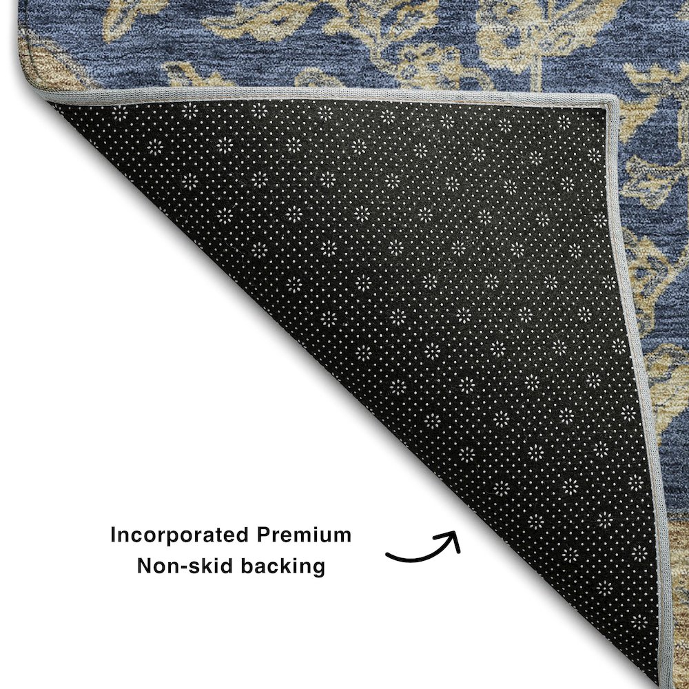 Premium Machine Washable Mayfield AMF1151 Navy 2'6" x 3'10" Rug. Picture 2