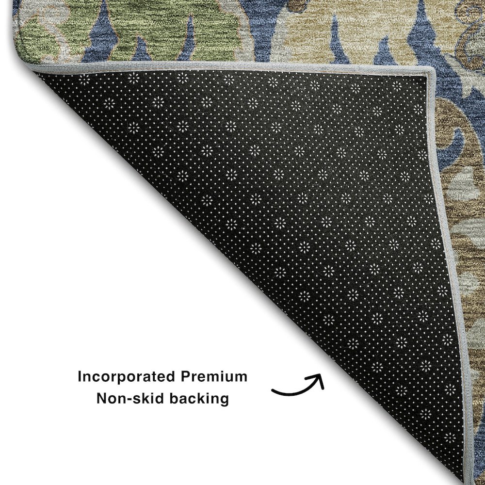 Premium Machine Washable Mayfield AMF1153 Navy 2'6" x 3'10" Rug. Picture 2