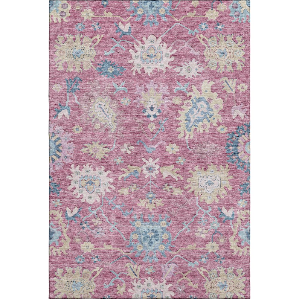 Premium Machine Washable Mayfield AMF1154 Pink 5' x 7'6" Rug. Picture 1