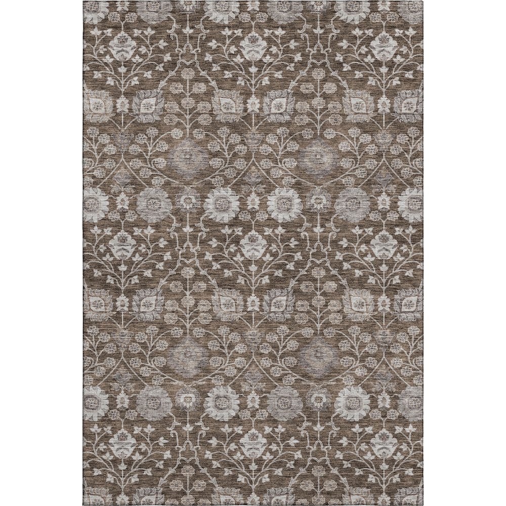 Premium Machine Washable Mayfield AMF1155 Chocolate 5' x 7'6" Rug. Picture 1