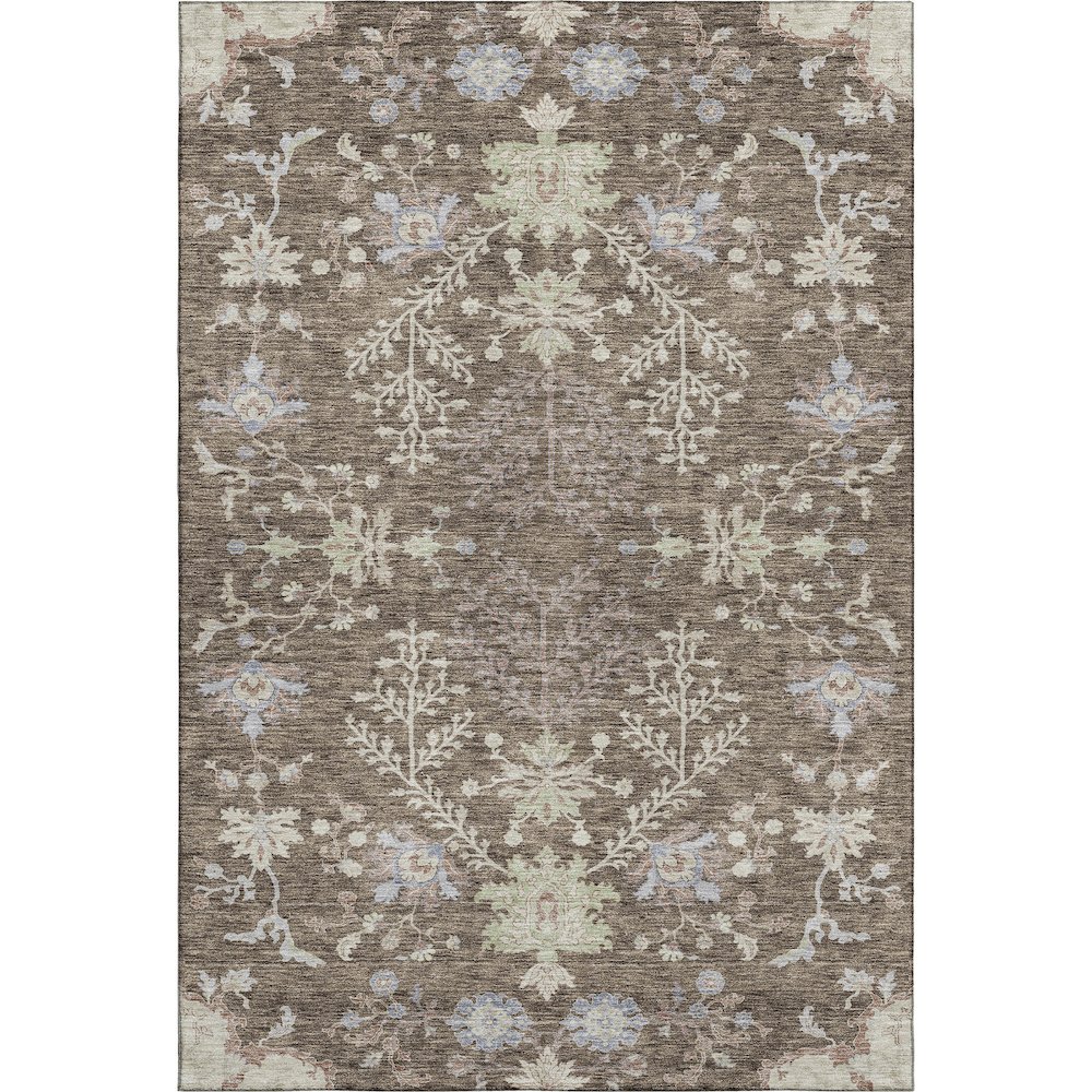 Premium Machine Washable Mayfield AMF1156 Brown 5' x 7'6" Rug. Picture 1