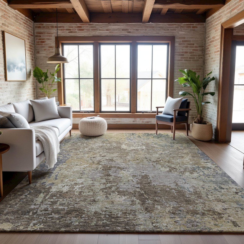 Premium Machine Washable Mayfield AMF1162 Beige 5' x 7'6" Rug. Picture 5