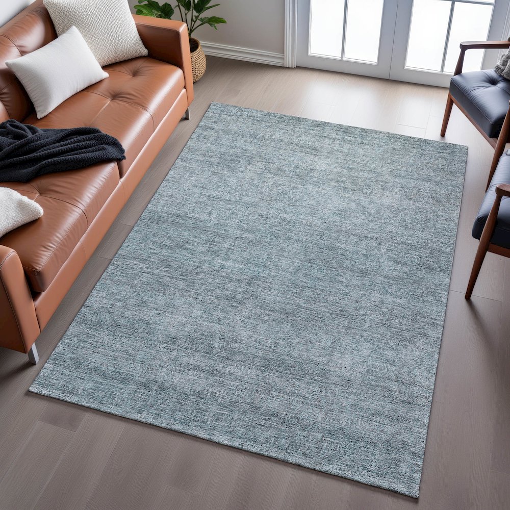 Premium Machine Washable Mayfield AMF1163 Seafoam 5' x 7'6" Rug. Picture 6