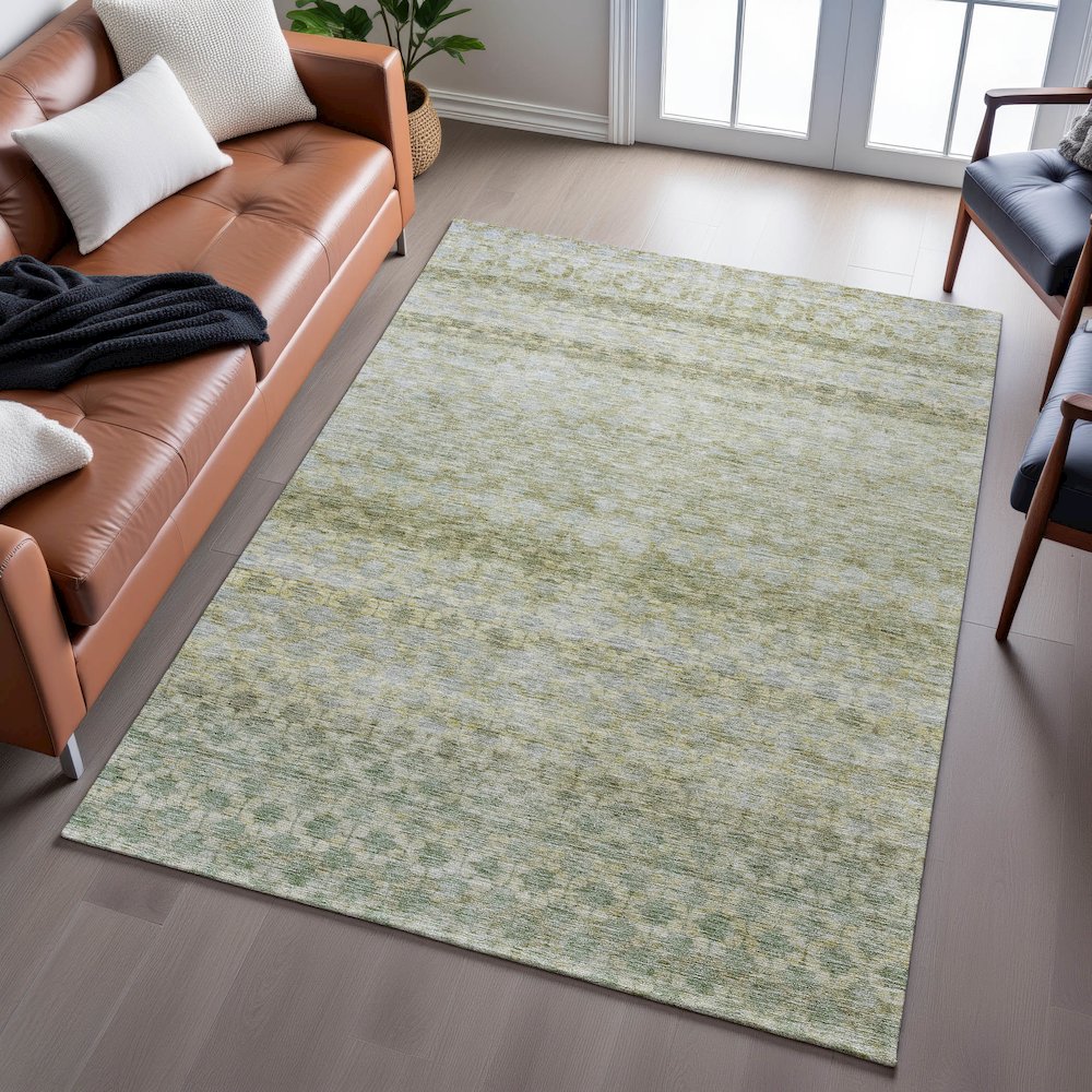 Premium Machine Washable Mayfield AMF1168 Aloe 5' x 7'6" Rug. Picture 6