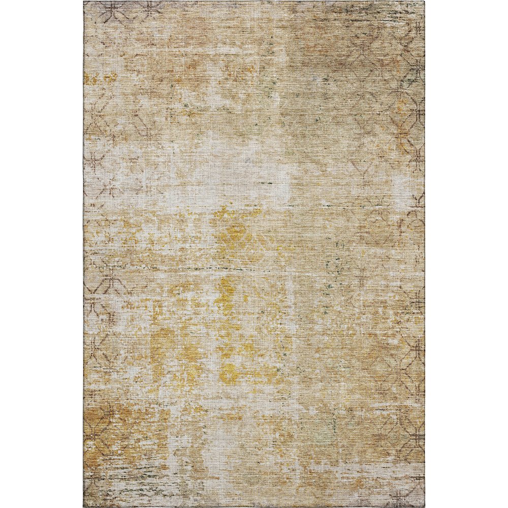 Premium Machine Washable Mayfield AMF1169 Gold 5' x 7'6" Rug. Picture 1