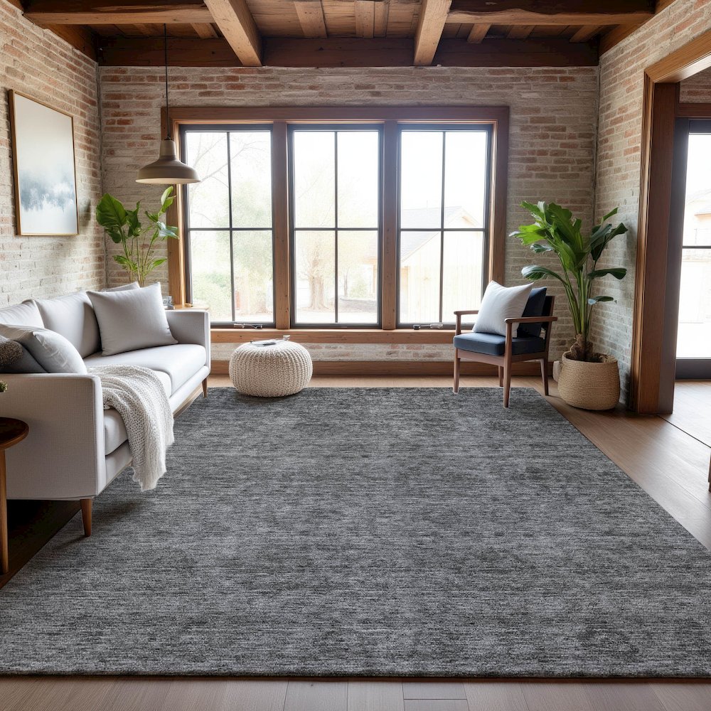 Premium Machine Washable Mayfield AMF1170 Gray 5' x 7'6" Rug. Picture 5