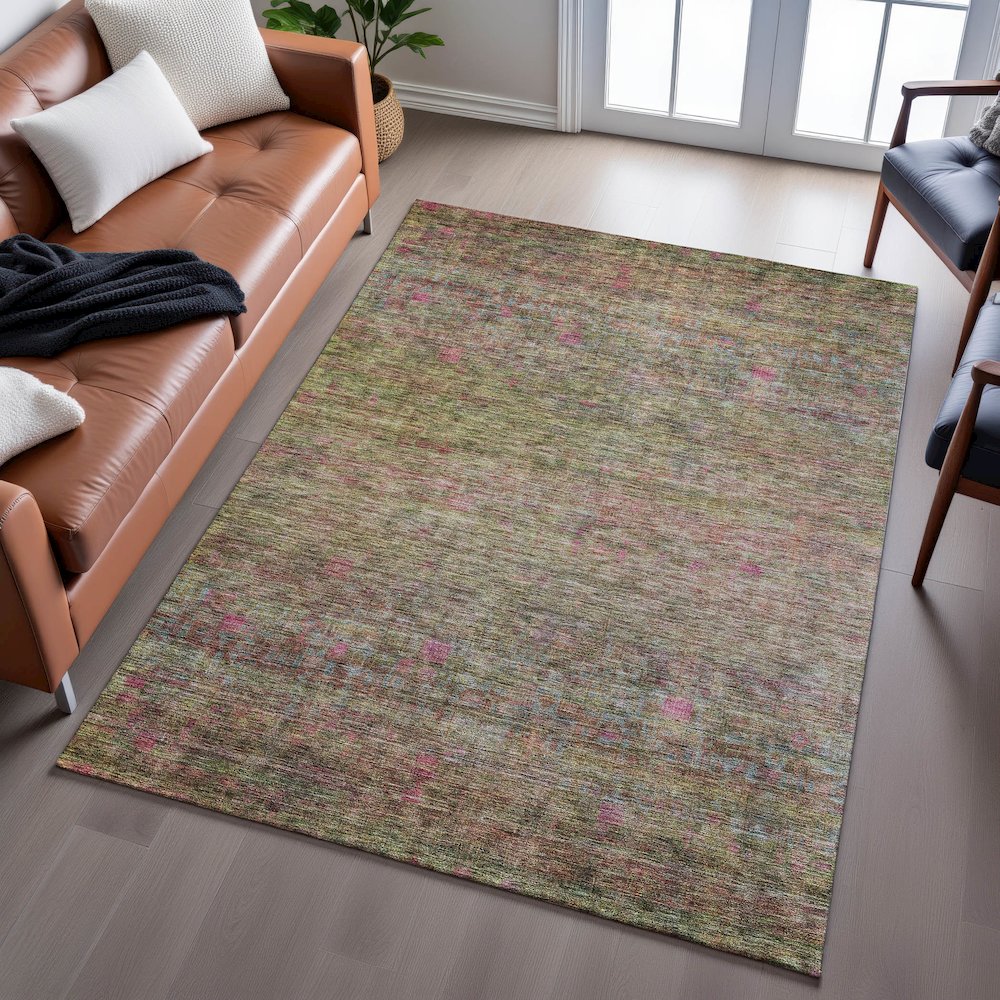 Premium Machine Washable Mayfield AMF1171 Cactus 5' x 7'6" Rug. Picture 6